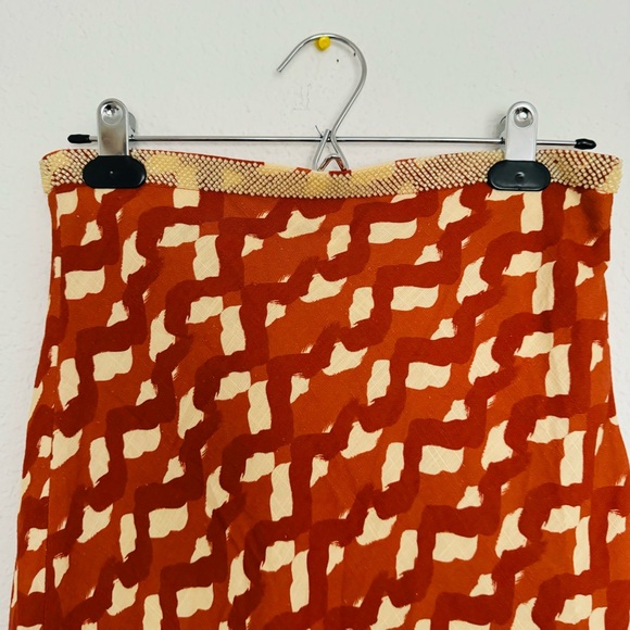 ZARA Orange Yellow Cream Beaded Maxi Skirt Size Small - Picture 12 of 16